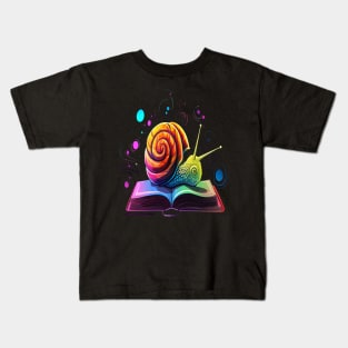 Snail Reads Book Kids T-Shirt